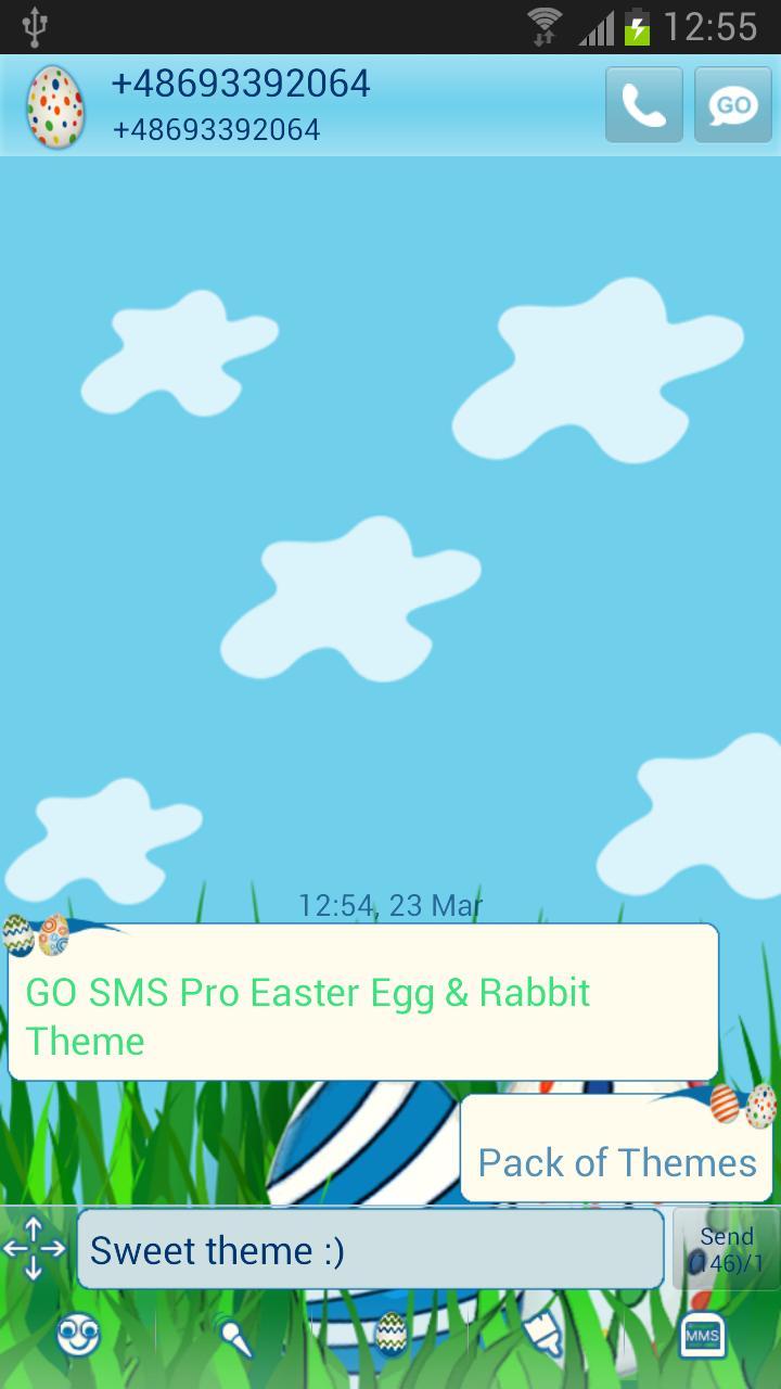 Easter Egg Rabbit GO SMS Theme