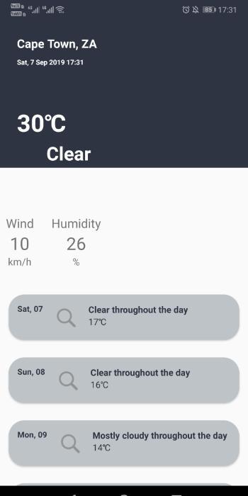Dark Sky Weather App