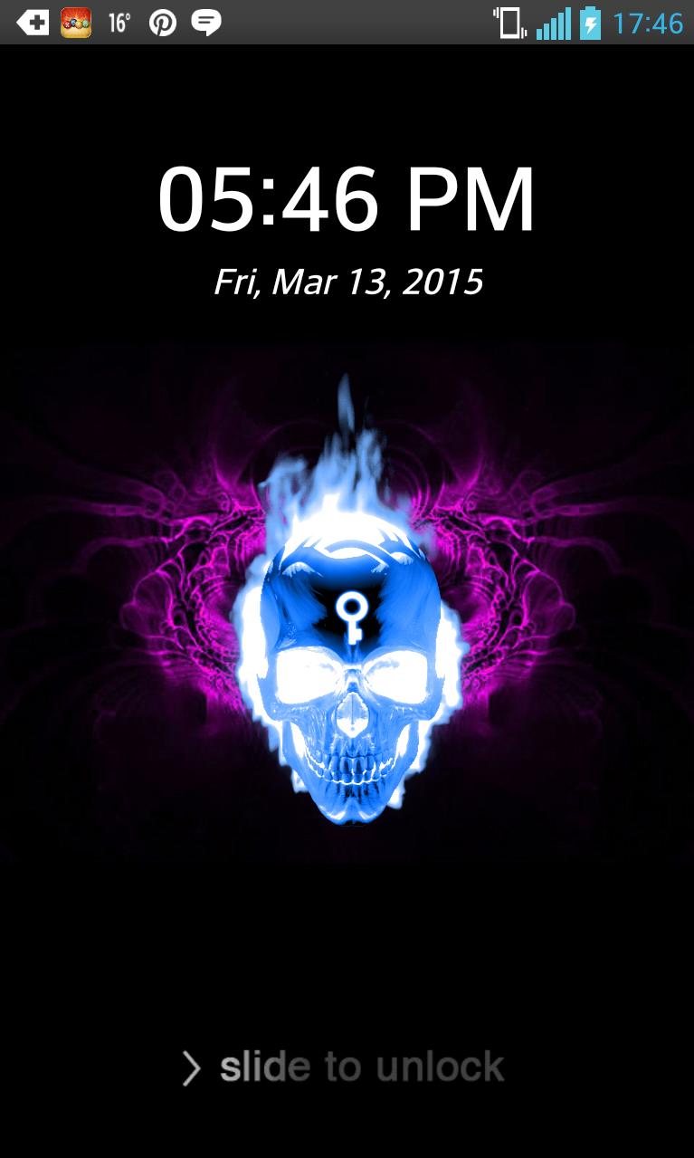 Skull Pattern Lock screen