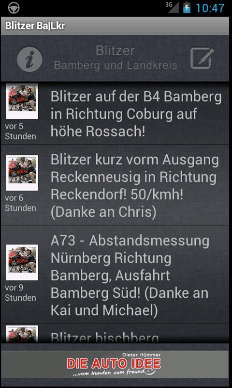 Blitzer Bamberg und Landkreis