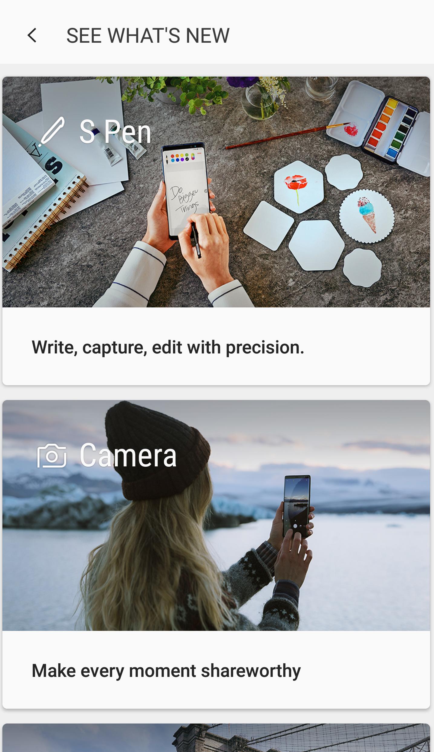 Experience app for Galaxy Note8