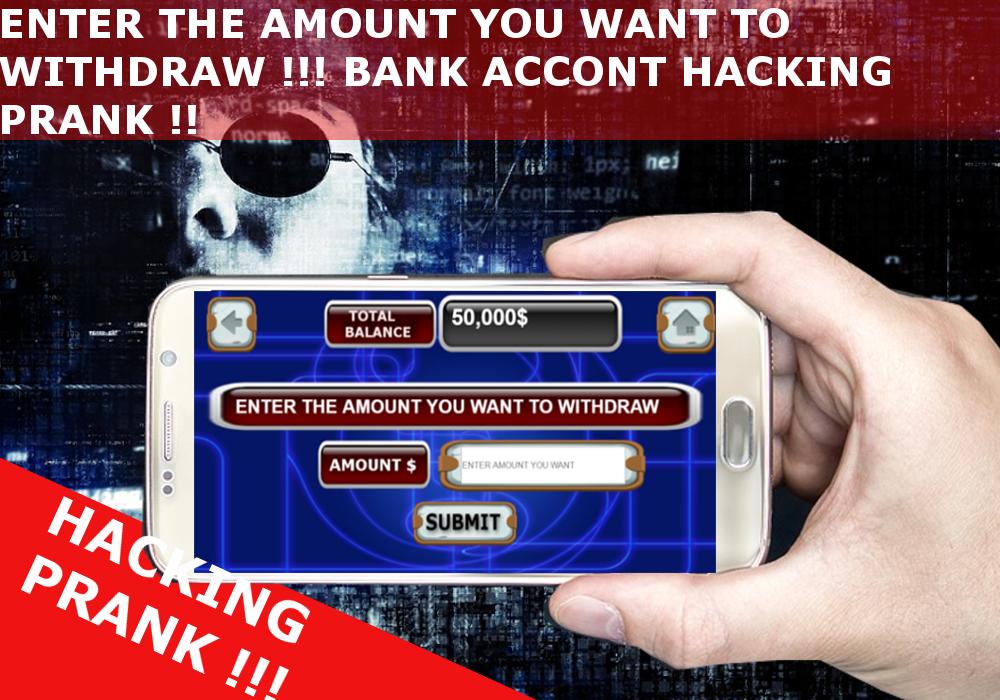 BANK ACCOUNT HACKER PRANK :