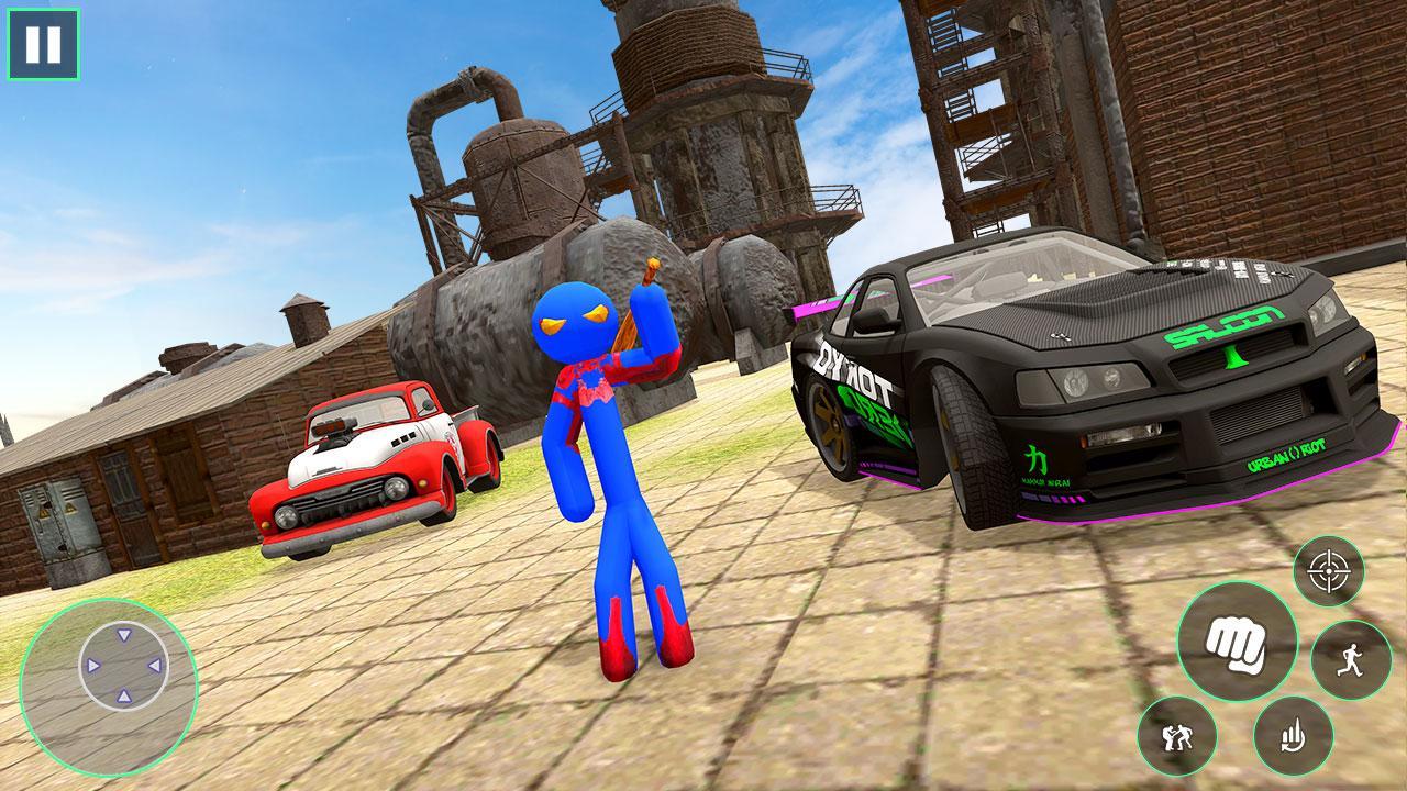 Rope Hero Blue Stickman Hero -