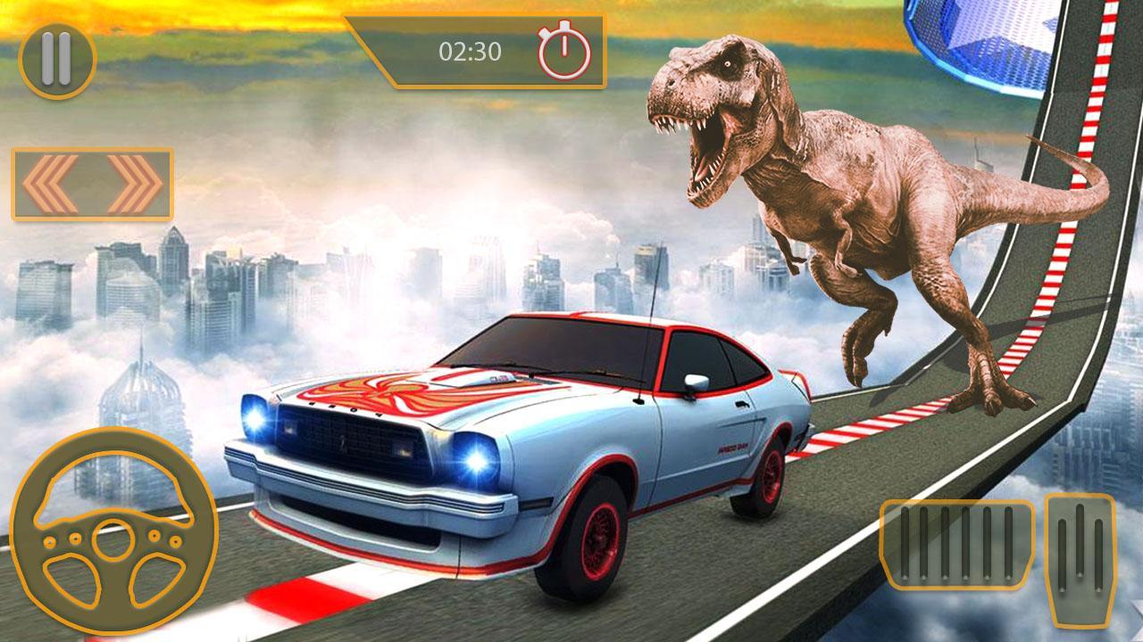 Dino car chase on impossible tracks new 2019