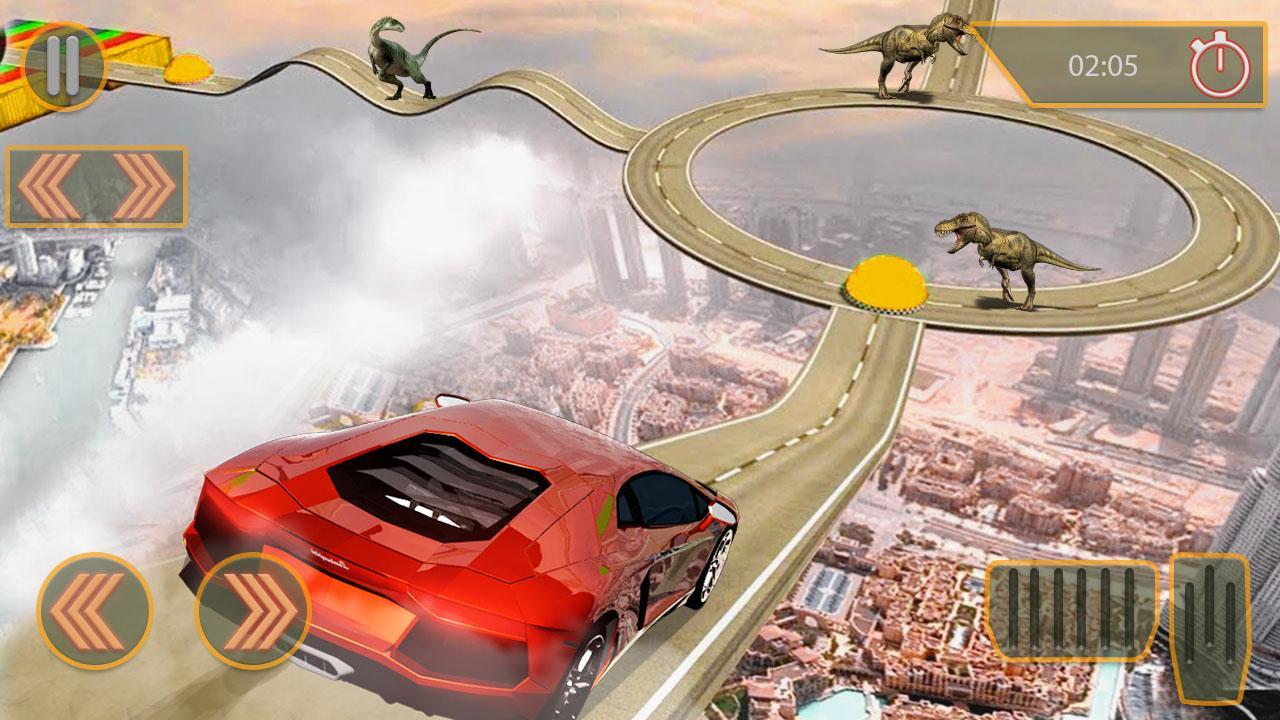 Dino car chase on impossible tracks new 2019