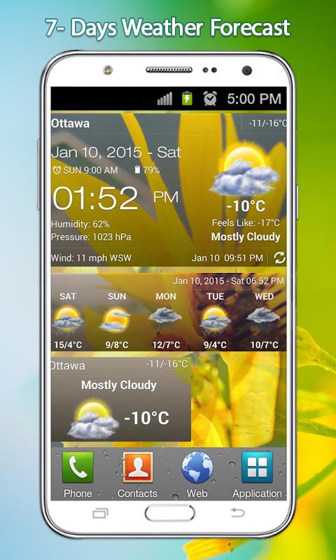 Live Weather: Clock and Widget