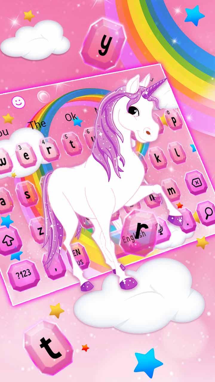 Pink Horse Unicorn Keyboard Theme