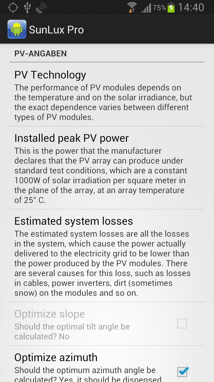 PV - Calculator SunLux Lite