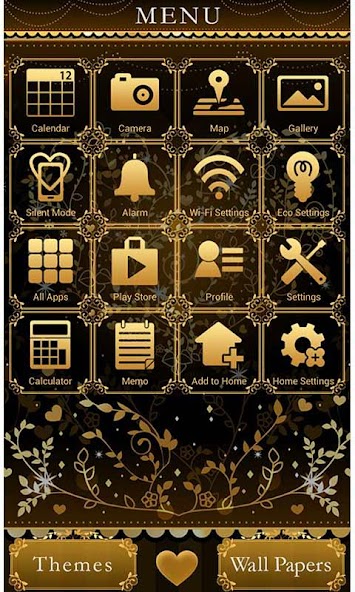 Heart Theme-Golden Vines-