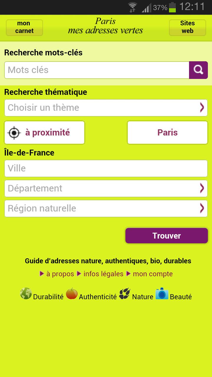 Paris mes adresses vertes