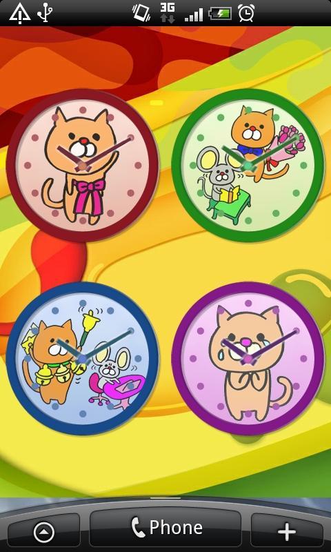 Cat Analog Clocks Widget Free