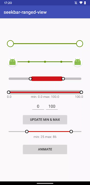 SeekBarRangedView sample