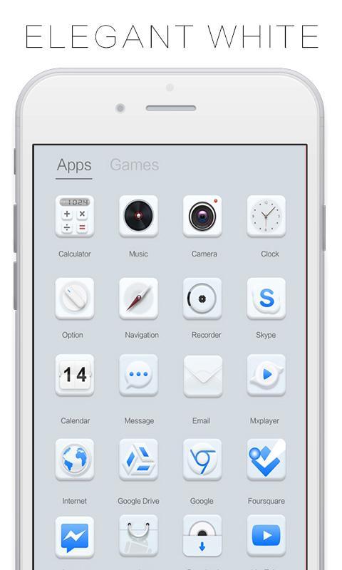 Elegant White GOLauncher Theme