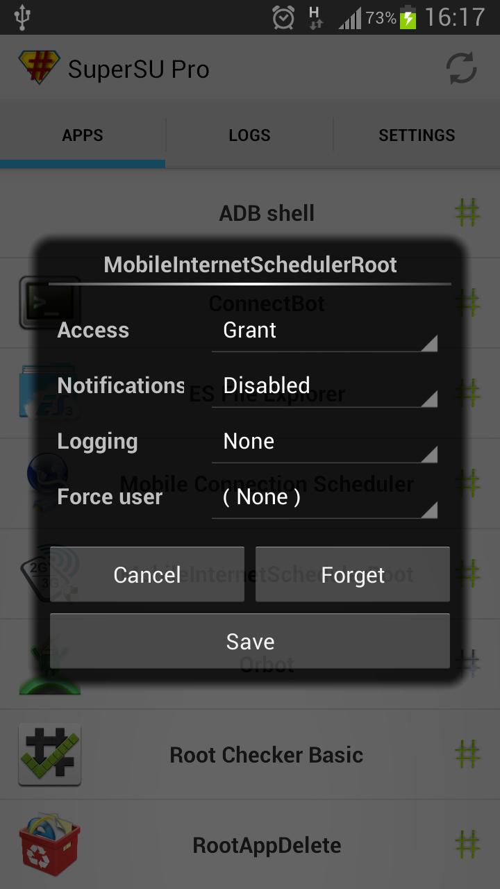 Mobile Internet Scheduler ROOT