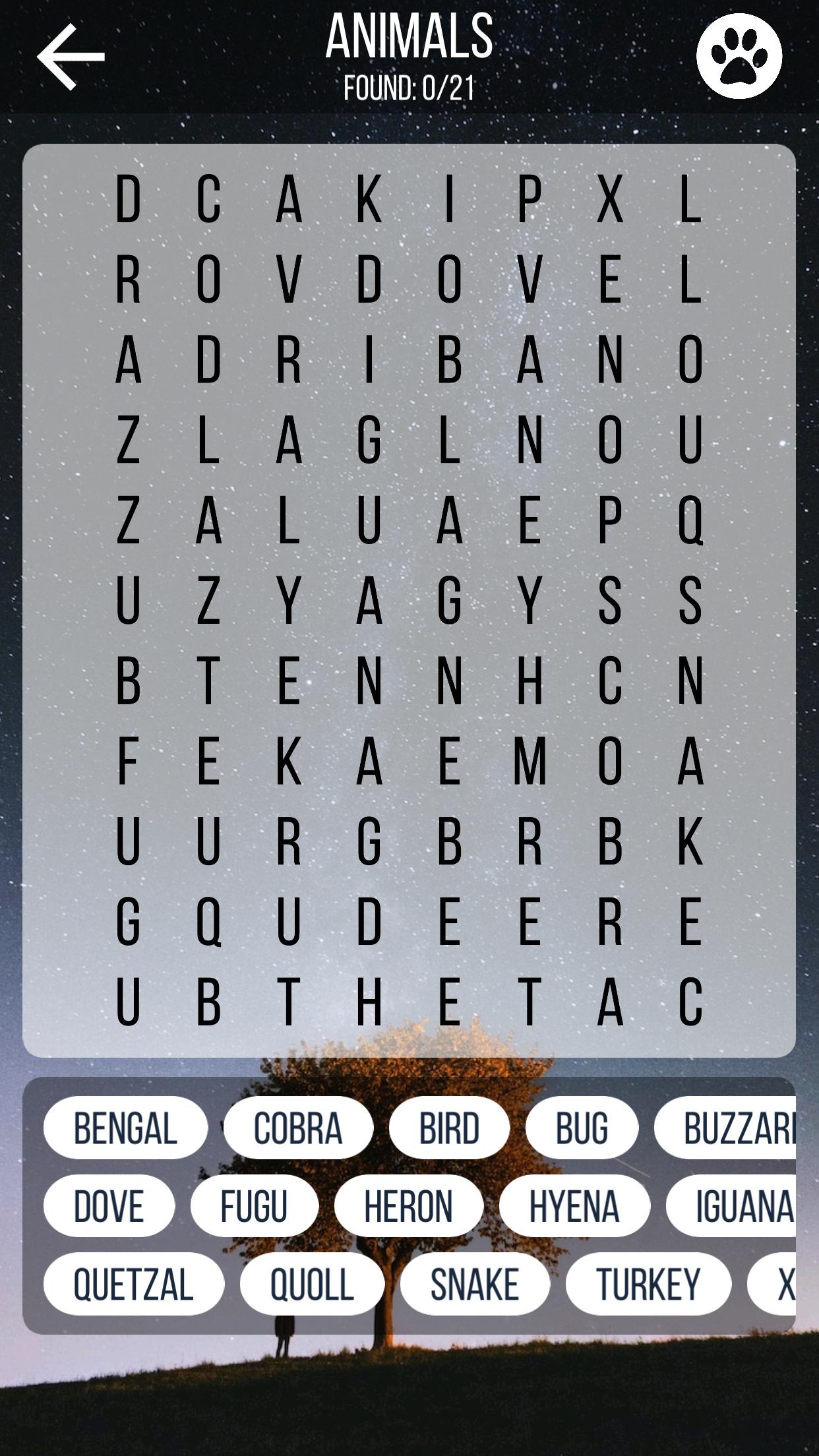 Word Pure Search Puzzle