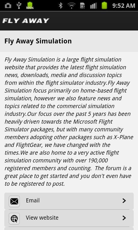 Fly Away Simulation