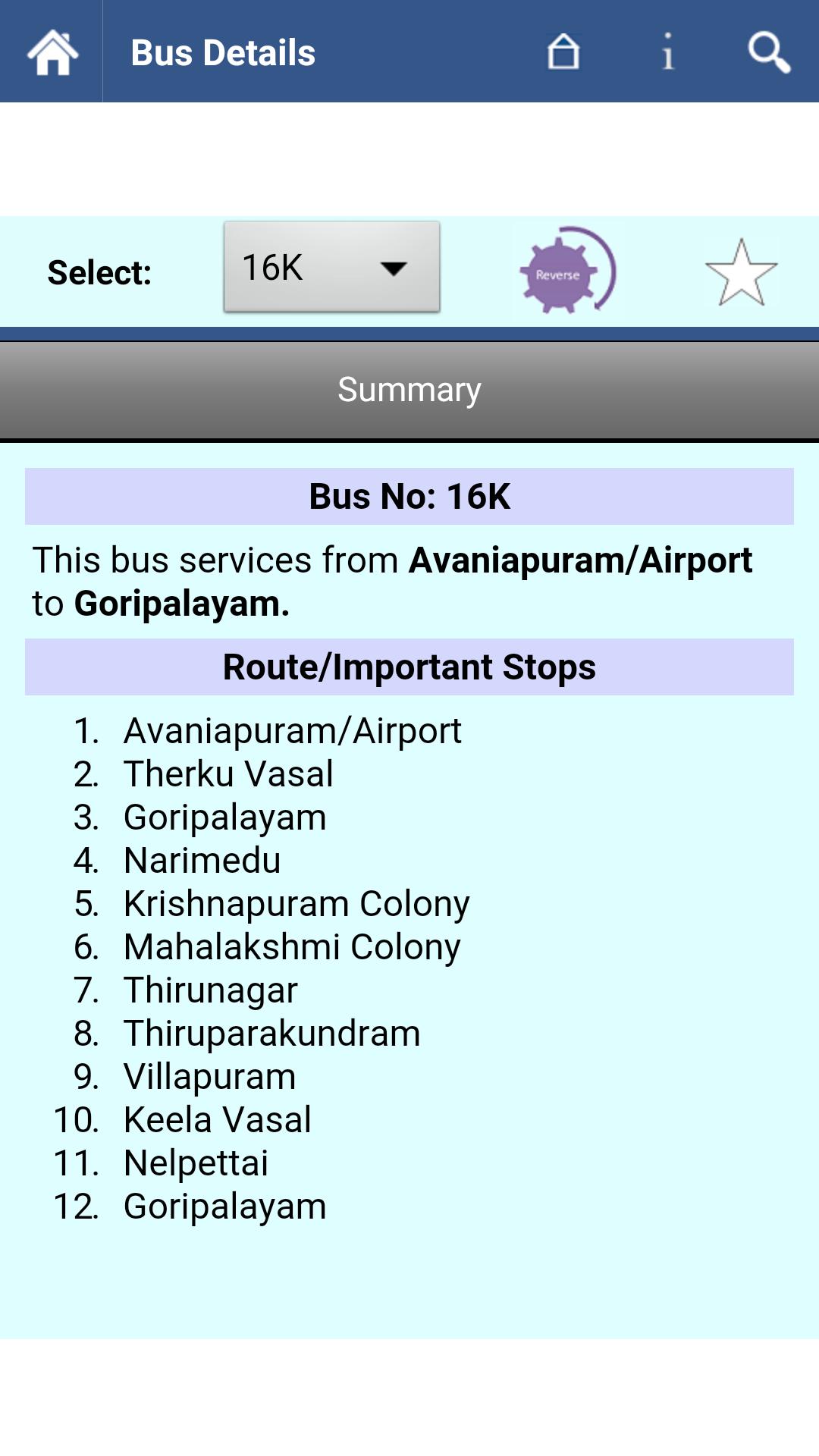 Madurai Bus Info