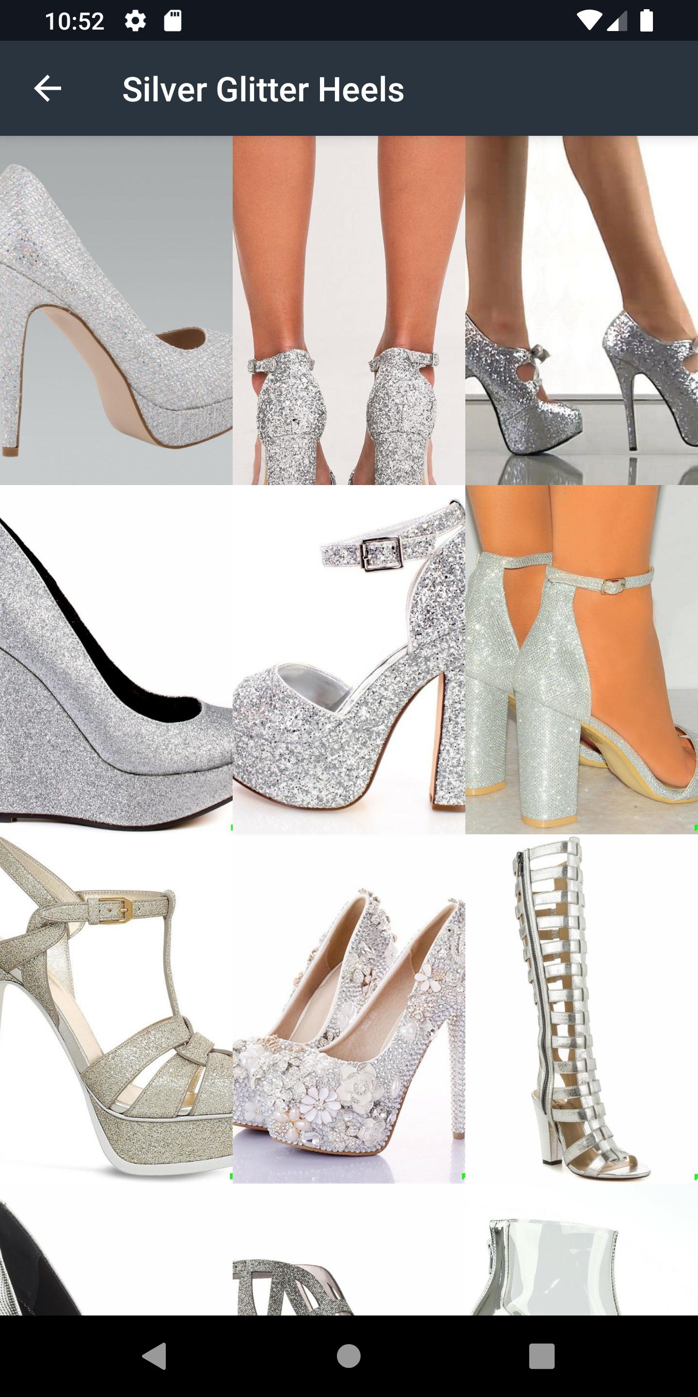 Silver Glitter Heels