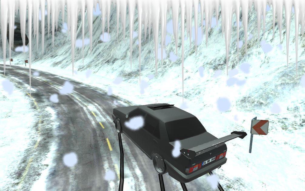 Car Drift Real Snowy Mountains