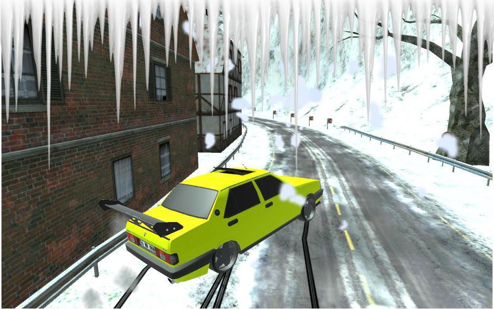 Car Drift Real Snowy Mountains