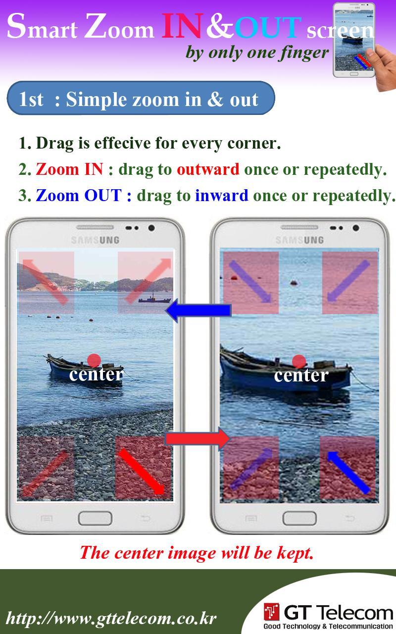 Smart zoom in and out screen