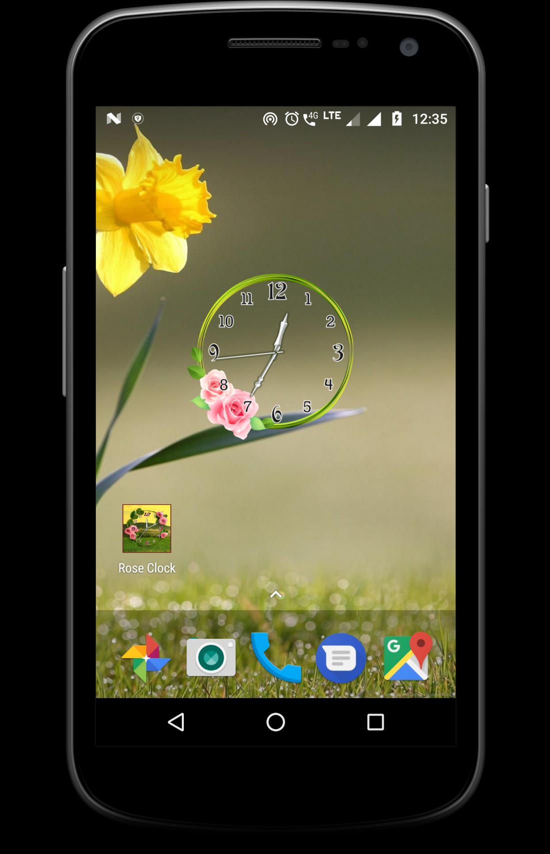 Rose clock live wallpaper