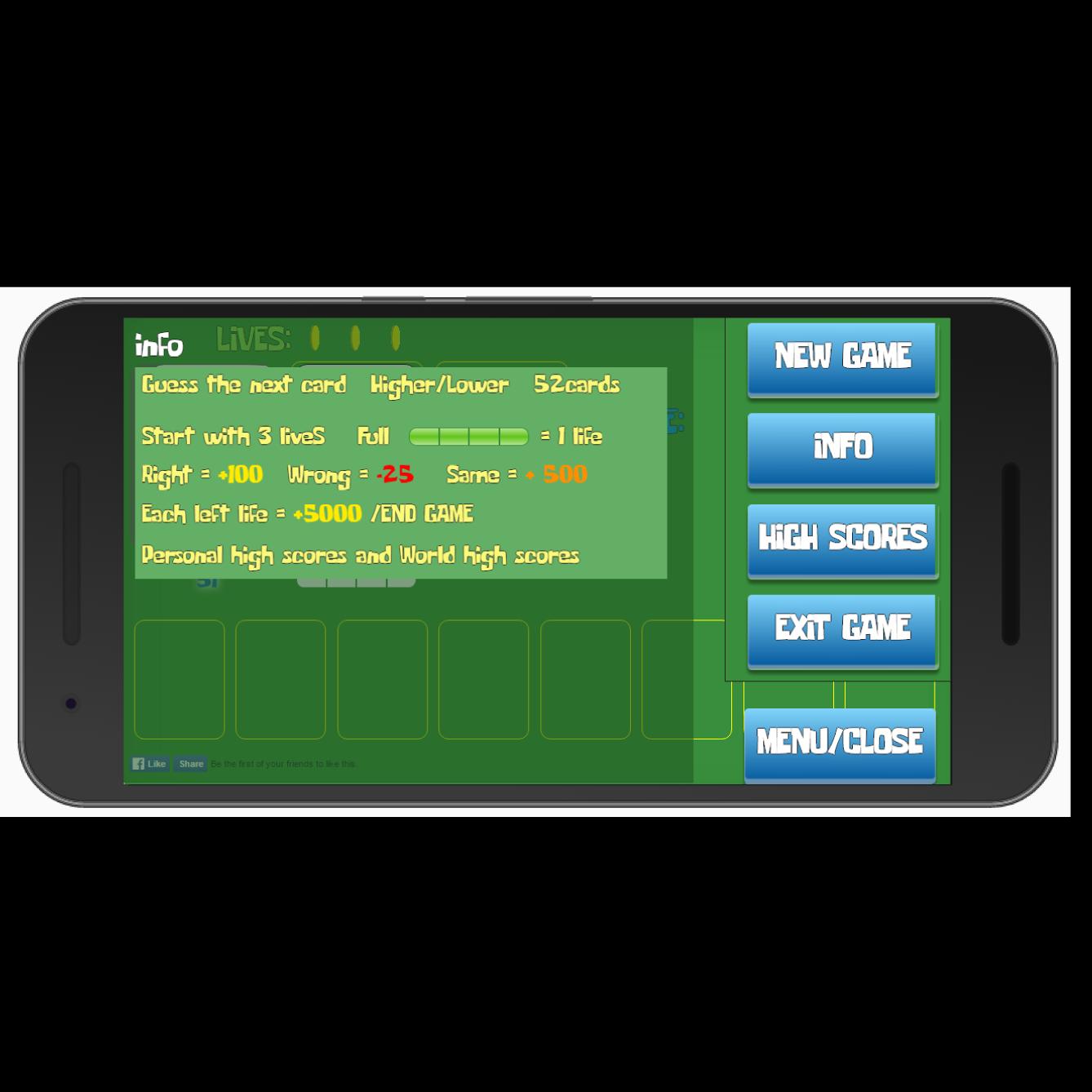 UP or DOWN Card Game