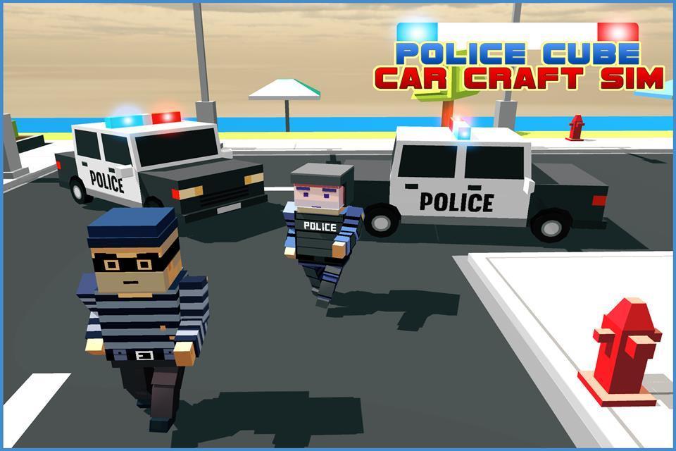 Police Cube Car Craft Sims 3D
