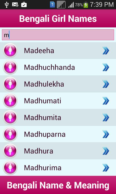 Bengali Baby Names & Meaning