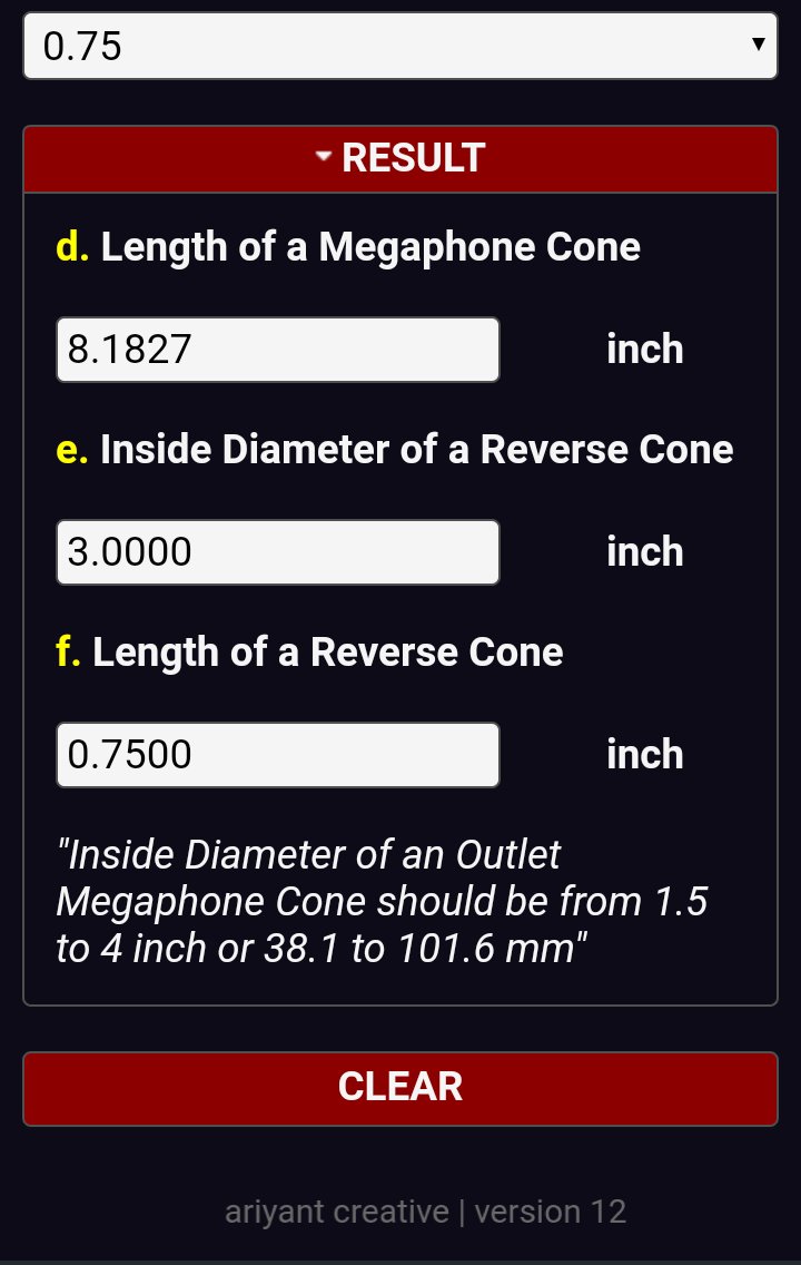 Four 4 Stroke Exhaust Pipe Calculator