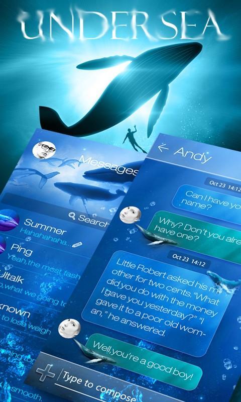 GO SMS PRO UNDERSEA THEME