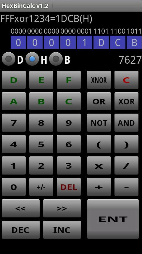 HexBinCalc  hex bin converter