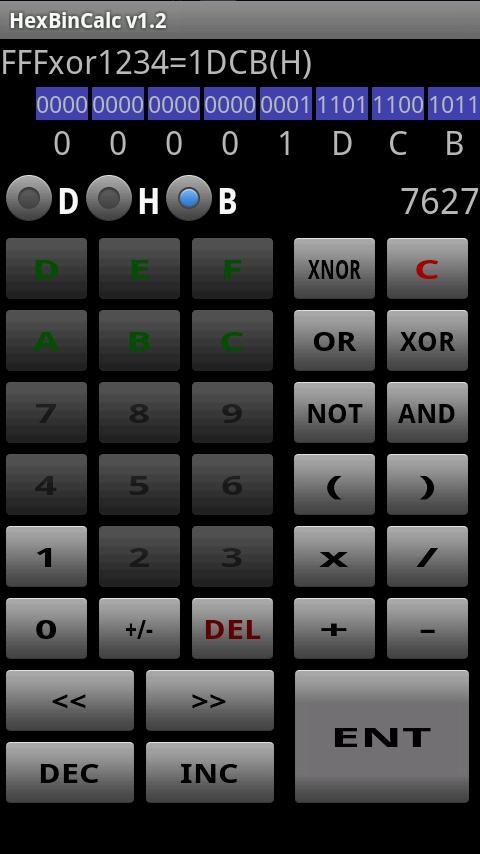 HexBinCalc  hex bin converter