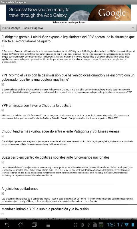 Newspapers from the Patagonia