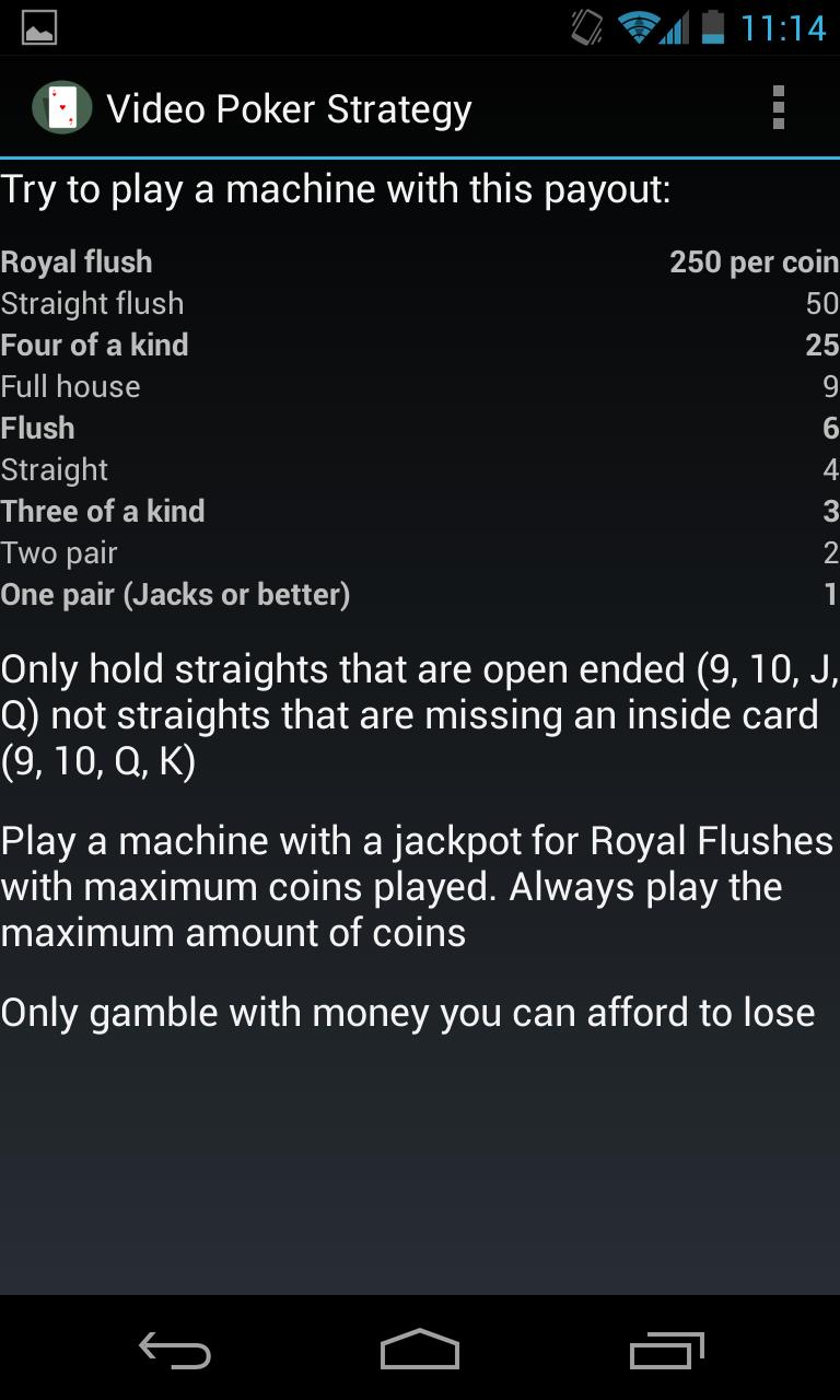 Video Poker Strategy