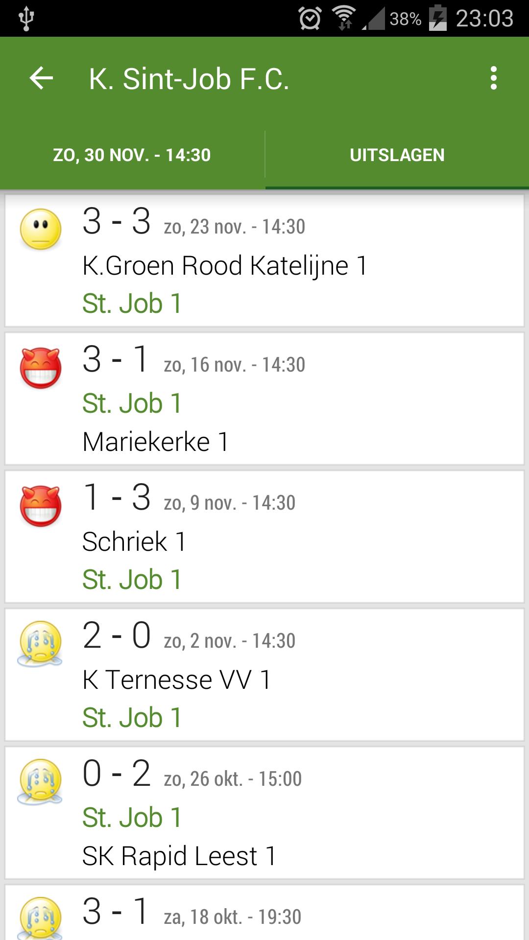 Voetbal kalender