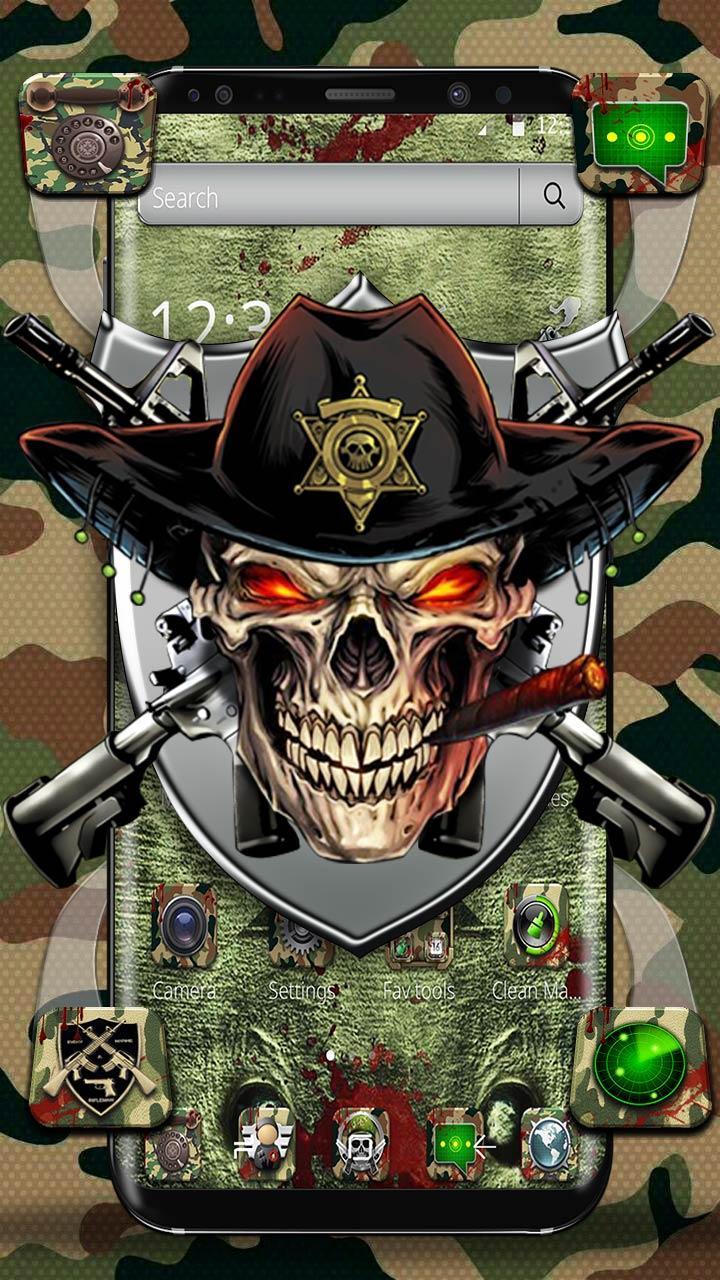 Military Camouflage Dead Skull Theme