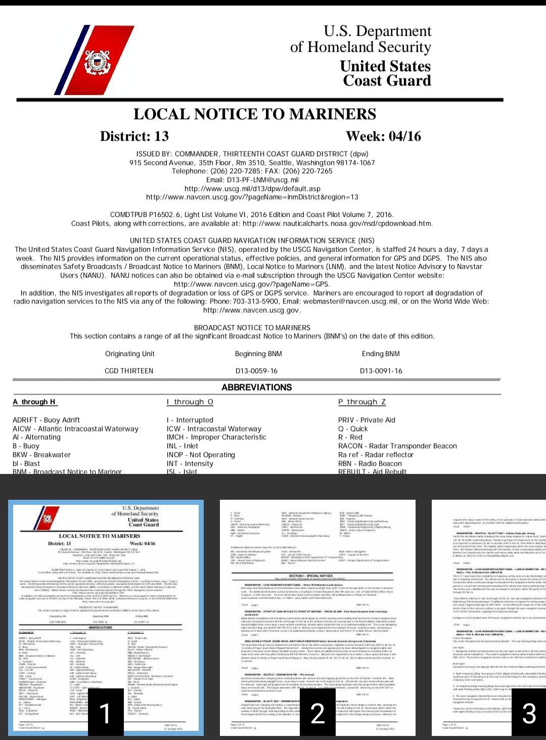 U.S. Local Notice to Mariners