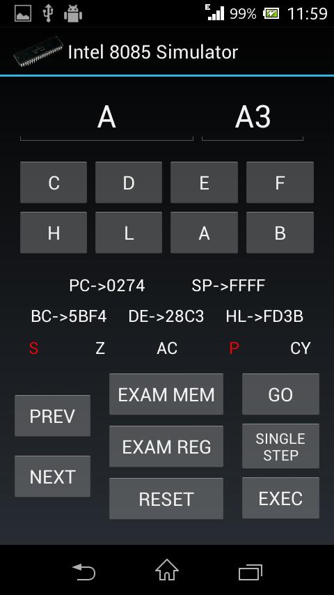 Intel 8085 Simulator