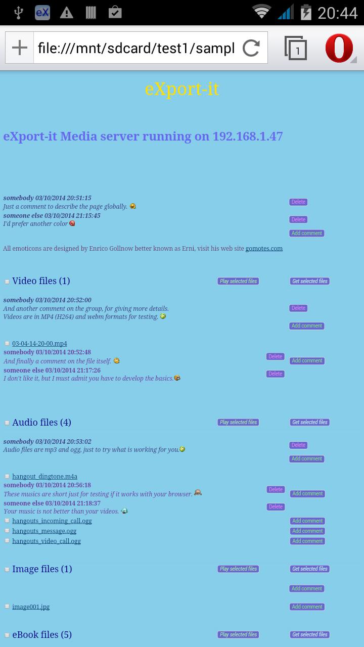 eXportitWeb filesharing & blog