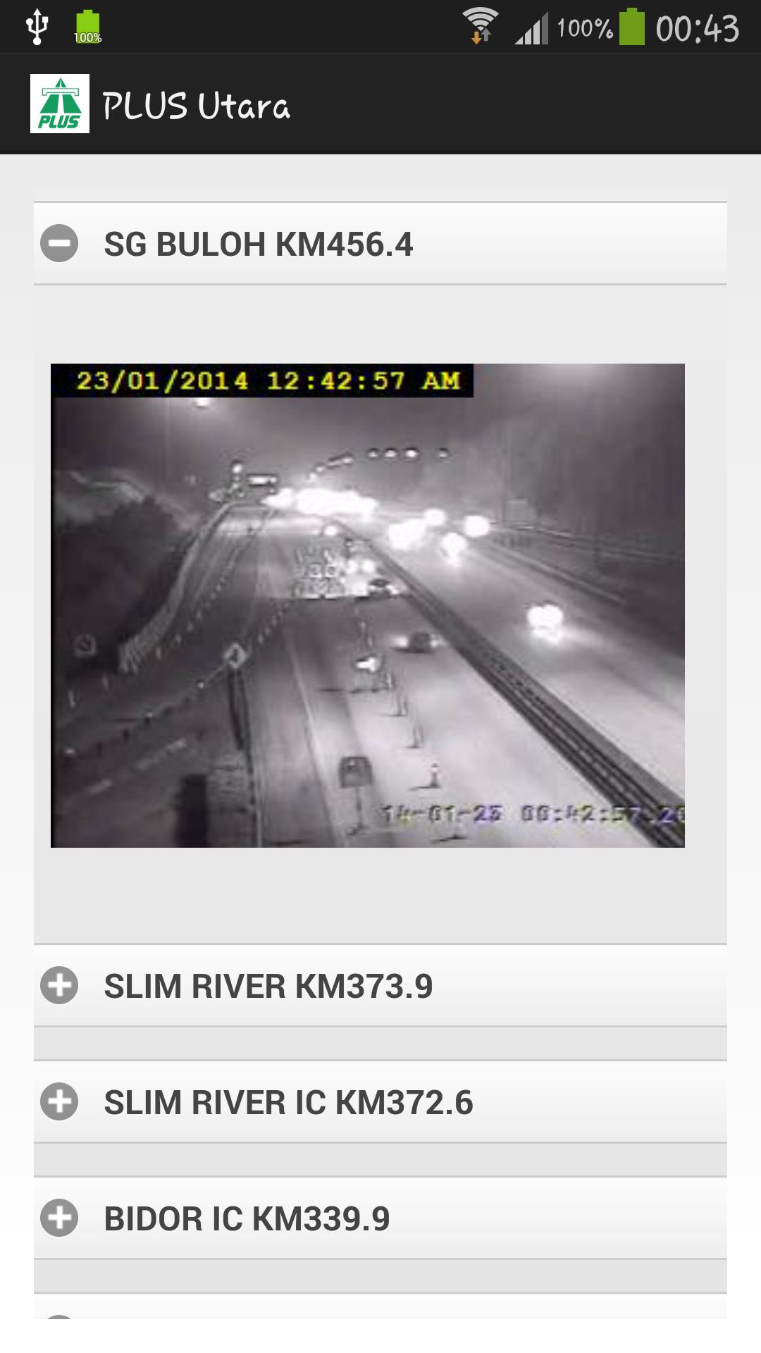 Plus Highway Traffic Status