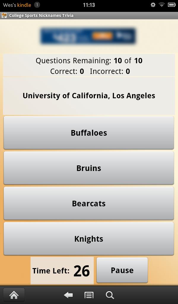 College Sports Nicknames Quiz