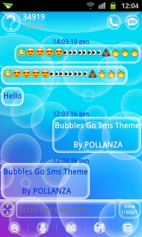 GO SMS Bubbles Theme