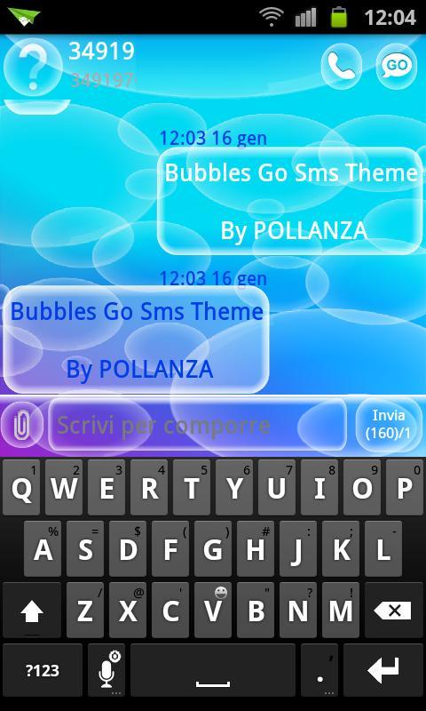 GO SMS Bubbles Theme