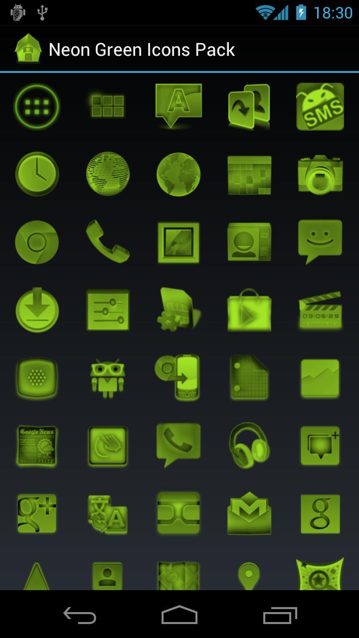 Neon Green Icons Pack