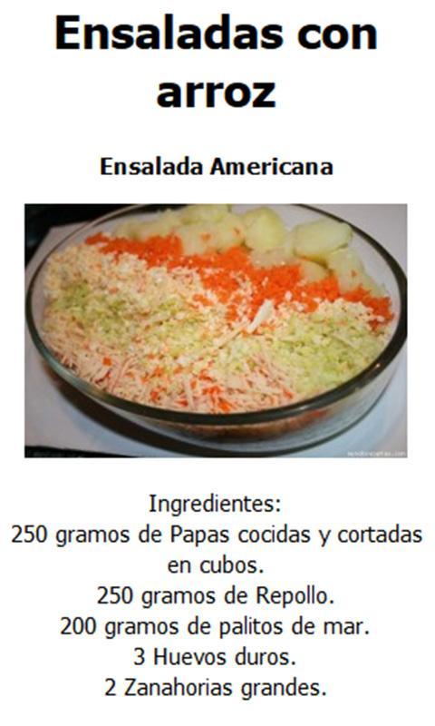 Recetas y Ensaladas