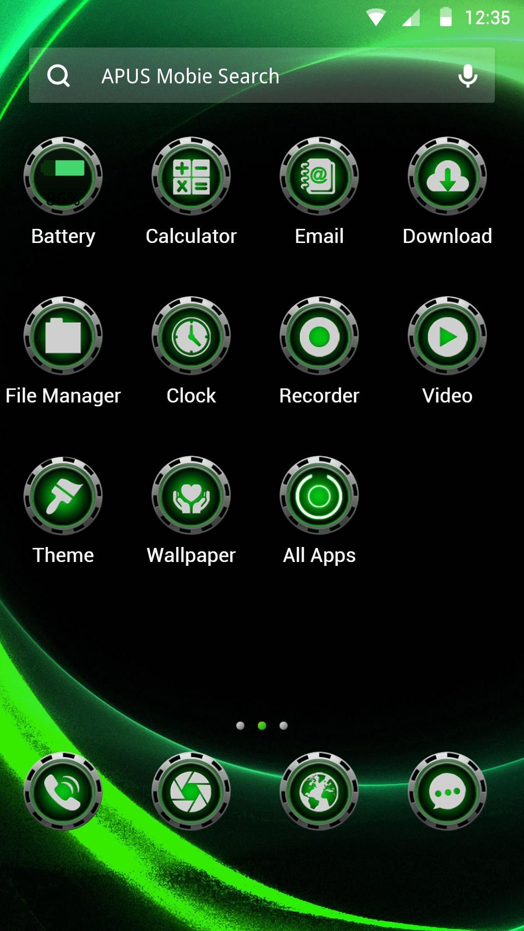 Laser theme for APUS Launcher