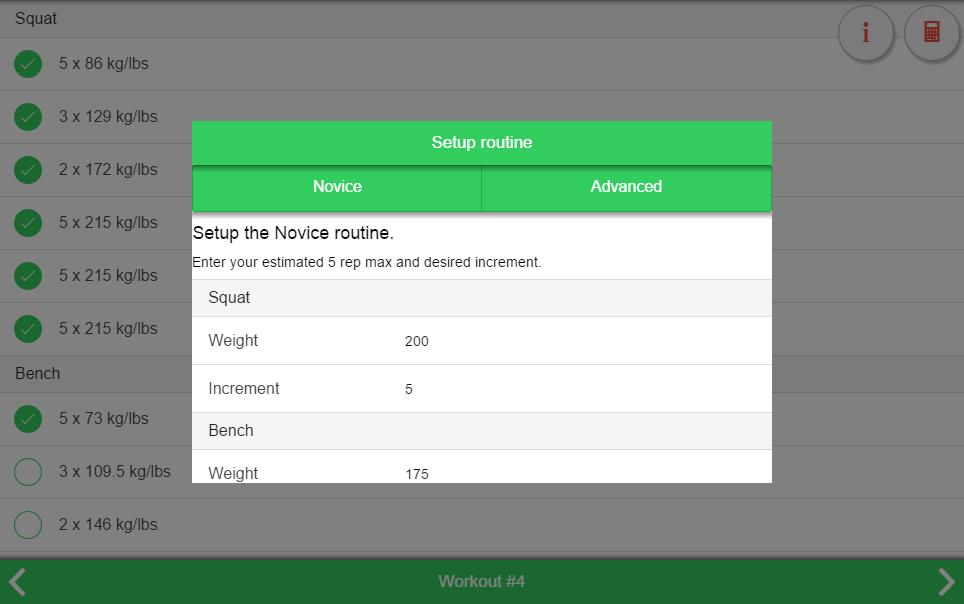 Starting Strength Calculator