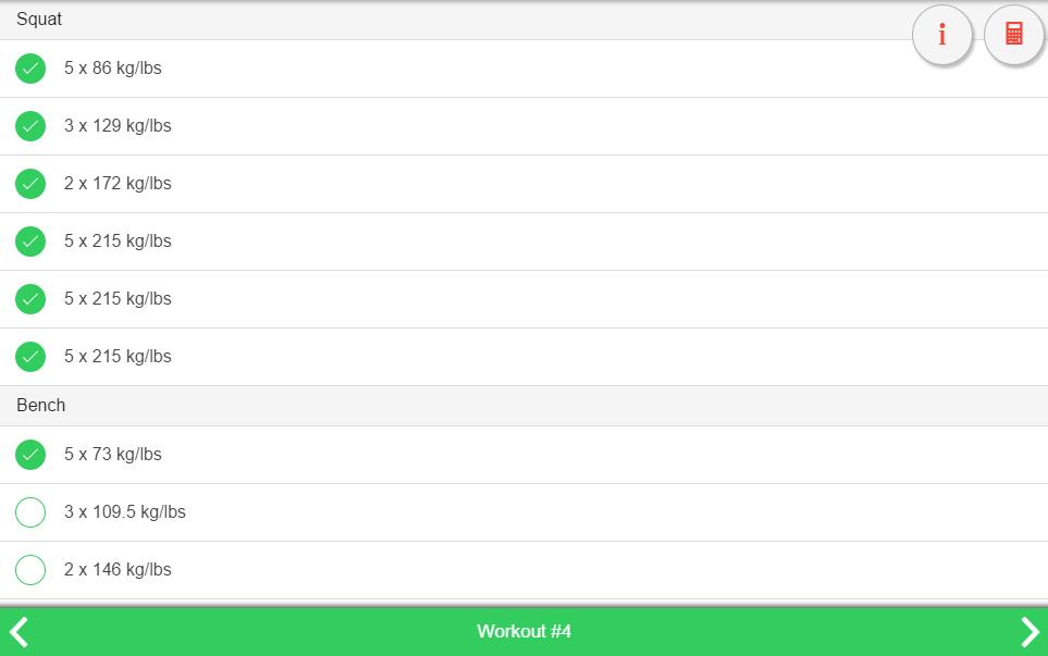 Starting Strength Calculator