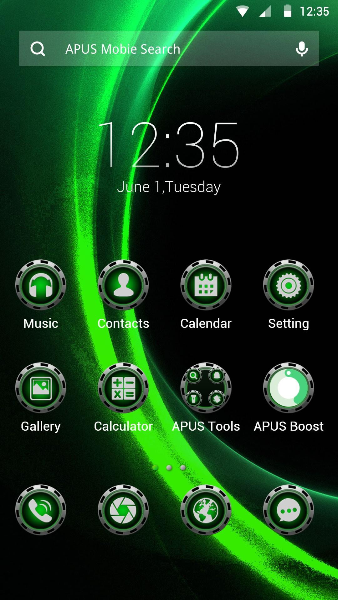 Laser theme for APUS Launcher